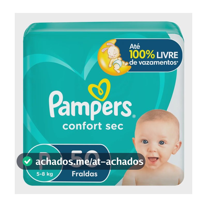 Fralda Pampers Confort Sec P 50 unidades