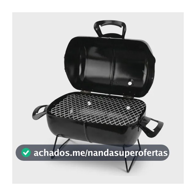 Churrasqueira Bafinho Tambor Portátil Com Grelha Churrassco Preto