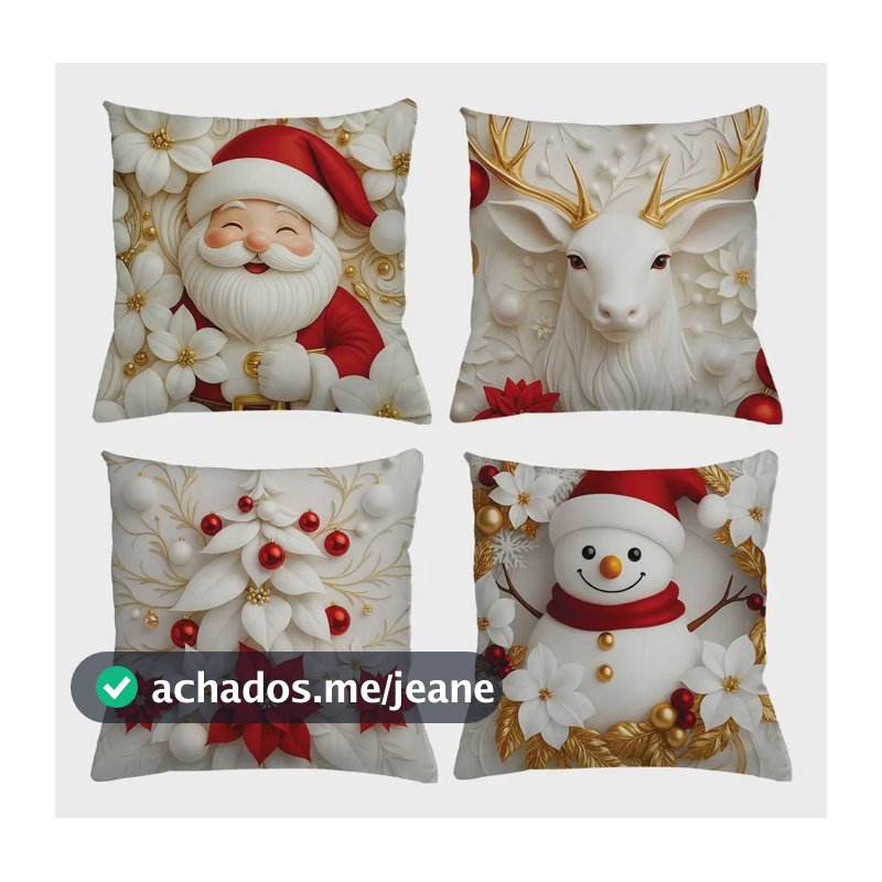 4 Capas De Almofada Natalina 40x40 Sublimada Natal Decoração Cor Estampa Cor 14
