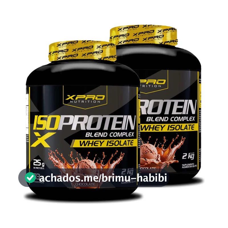 Kit 2 Suplementos Whey Protein Isolado Blend Complex 2kg Chocolate Zero Açucar - Xpro Nutrition