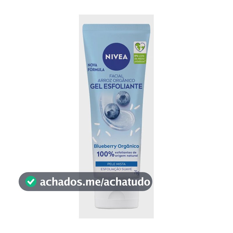NIVEA Gel Esfoliante Facial Blueberry 75g, Limpeza Profunda, Renovação Celular, Esfoliante Natural, Pele Normal e Seca