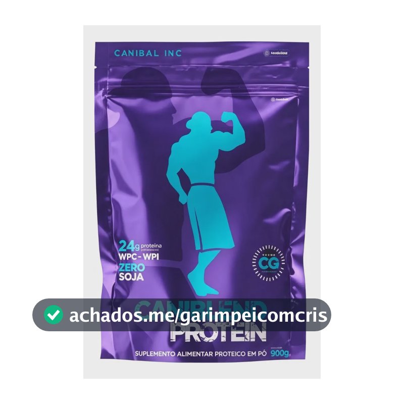 Whey Isolado Concentrado Caniblend Morango 900g - Canibal Morango