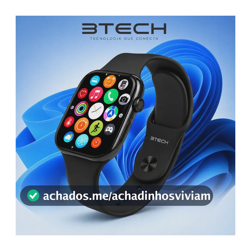 Smartwatch S10 Série 10 Relógio Digital Masculino Feminino Resistente A Agua Caixa Preta Com 2 Pulseiras Smartwatch Completo Compatível Android E Ios Monitor Atividades 3 Tech Preto Liso