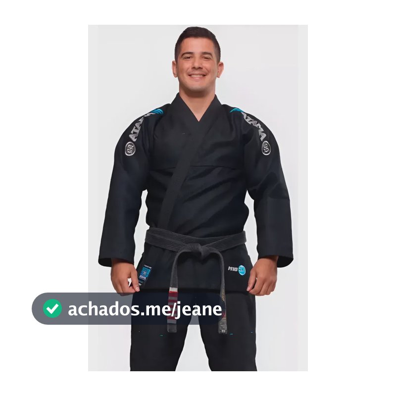 Kimono Jiu Jitsu Atama Mundial 10 Preto Unissex Preto A2