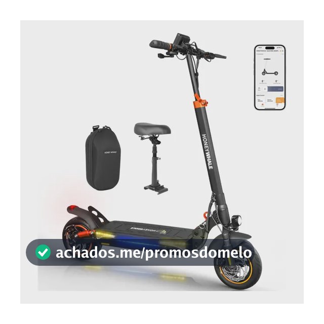 Patinete Elétrico HONEYWHALE T4A Dobrável para Adultos com Assento e Bluetooth