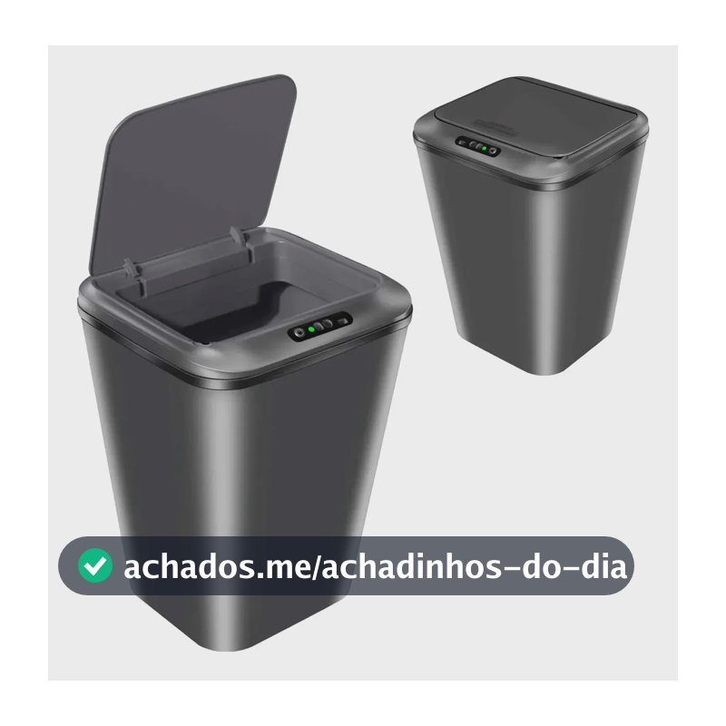 Lixeira Inteligente Automática Recarregável USB 3 Modos Abertura Tampa Silenciosa Lixeira Para Banheiro Cozinha Quarto Cor Cinza 87001