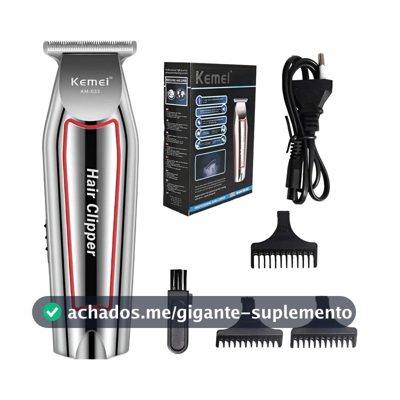 Máquina Acabamento Kemei KM-032 Barba Cabelo Bivolt