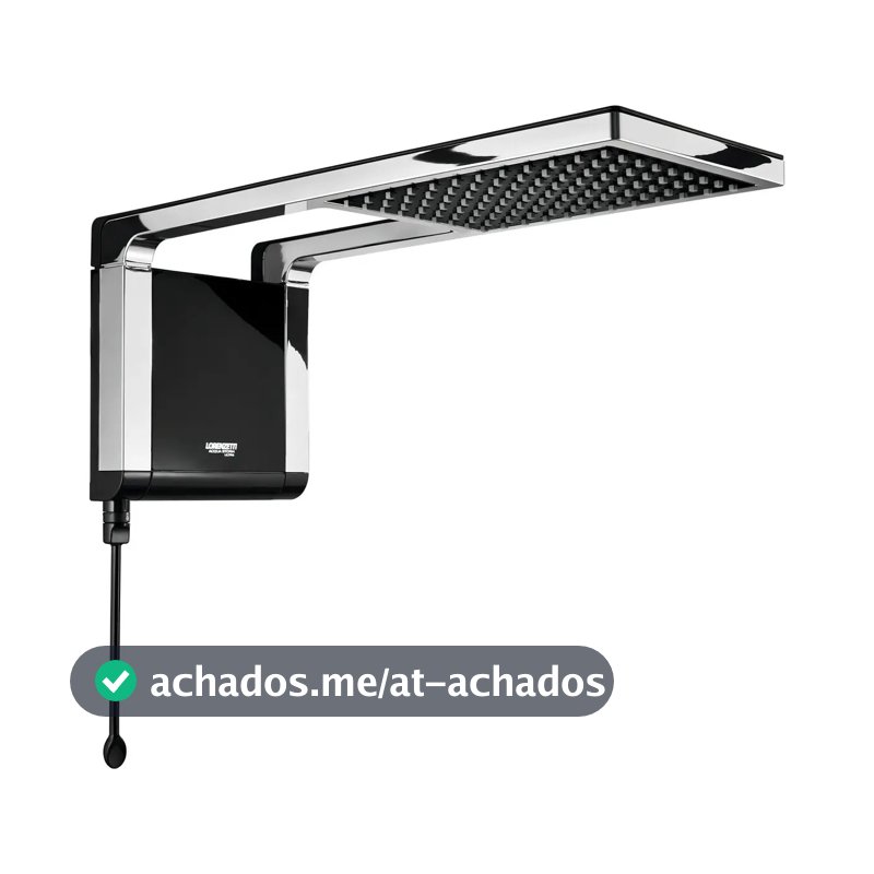 Chuveiro Eletrônico Lorenzetti 7800W Acqua Storm Ultra Preto/cromado