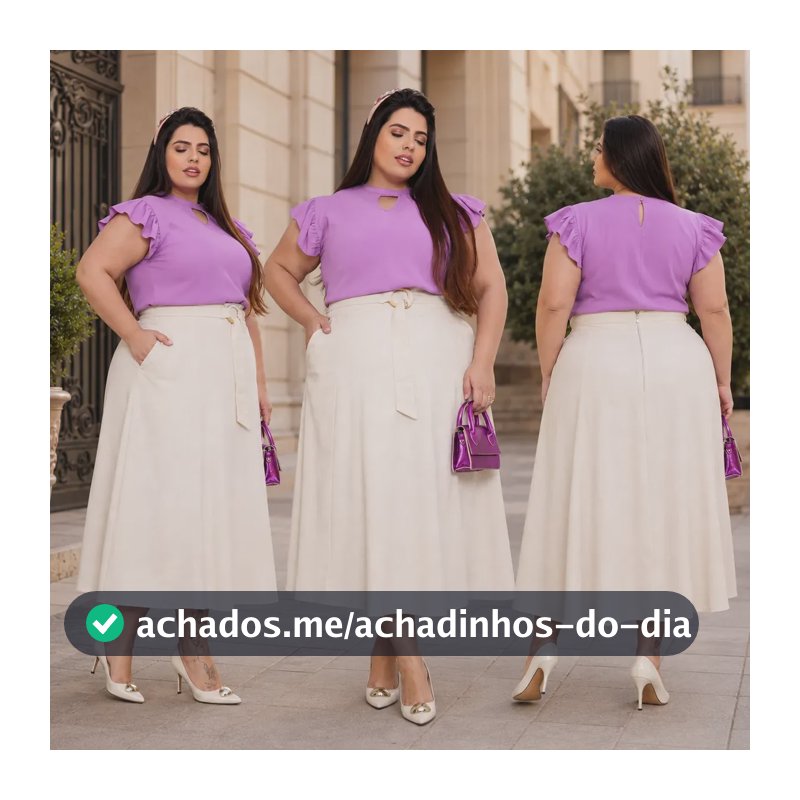 Saia Feminina Longa Plus Size Linho Moda Evangélica G1 G2 G3 Cru Liso G2