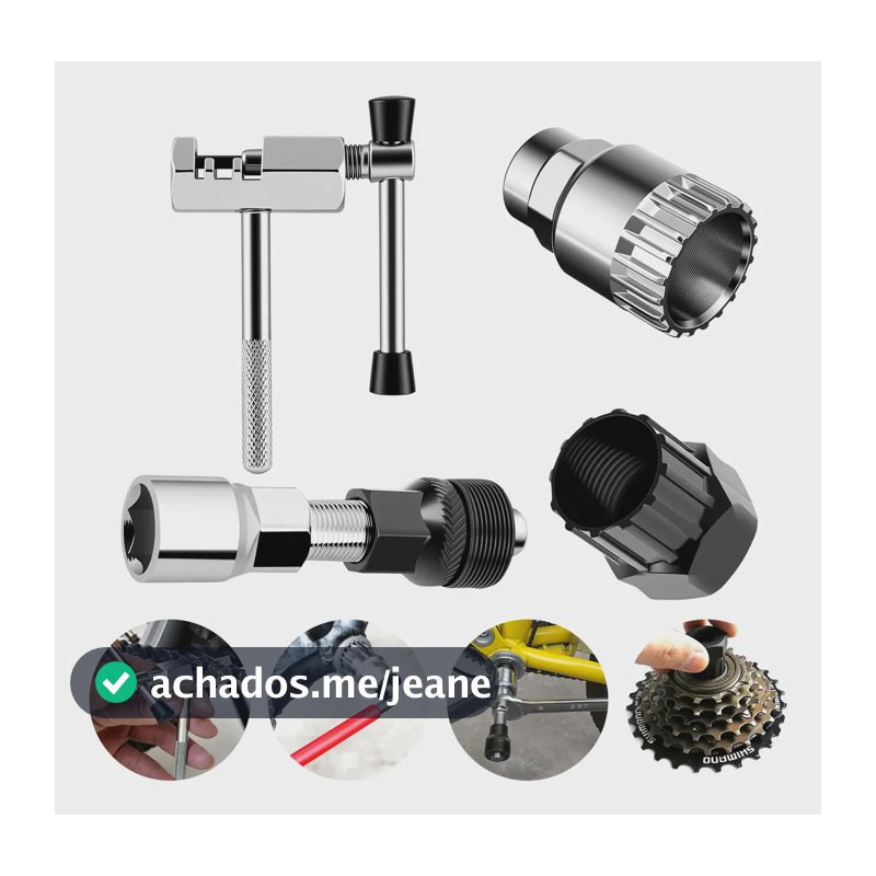 Kit Chave Bike Ferramenta Corrente Extrator Pedivela Central