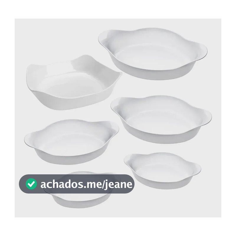 Marinex Conjunto De Assadeiras Opaline 6 Peças Branco