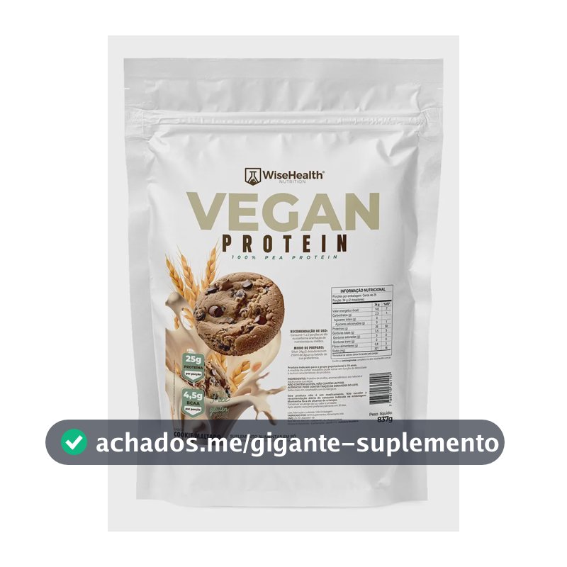 Proteína Vegana Ervilha 837g Sabor Cookie Maltado WiseHealth