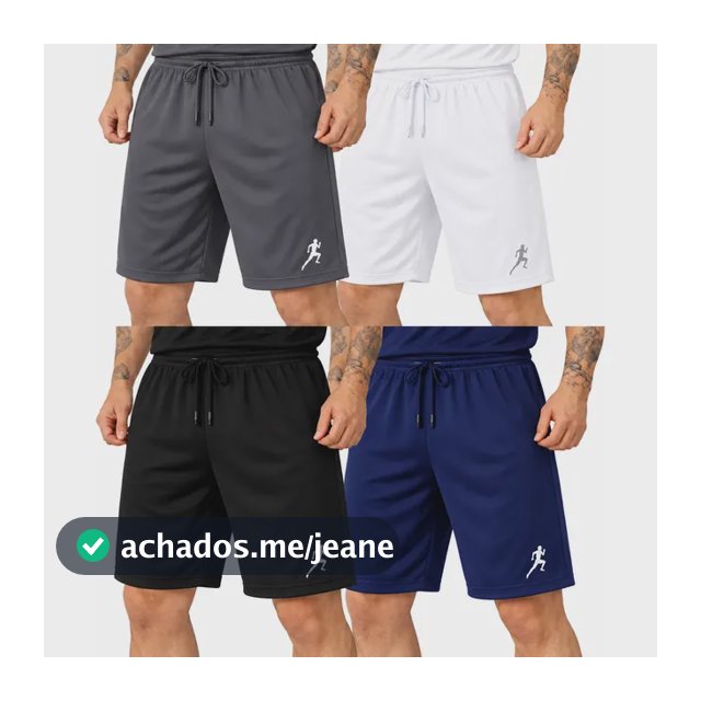 Kit 4 Bermudas Shorts Academia Masculina Esportiva Treino