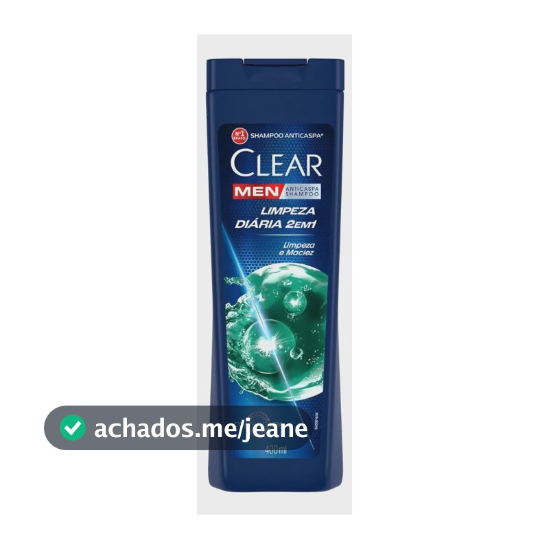 Clear Men Shampoo 2 em 1 Anticaspa Limpeza Diária 400 mL