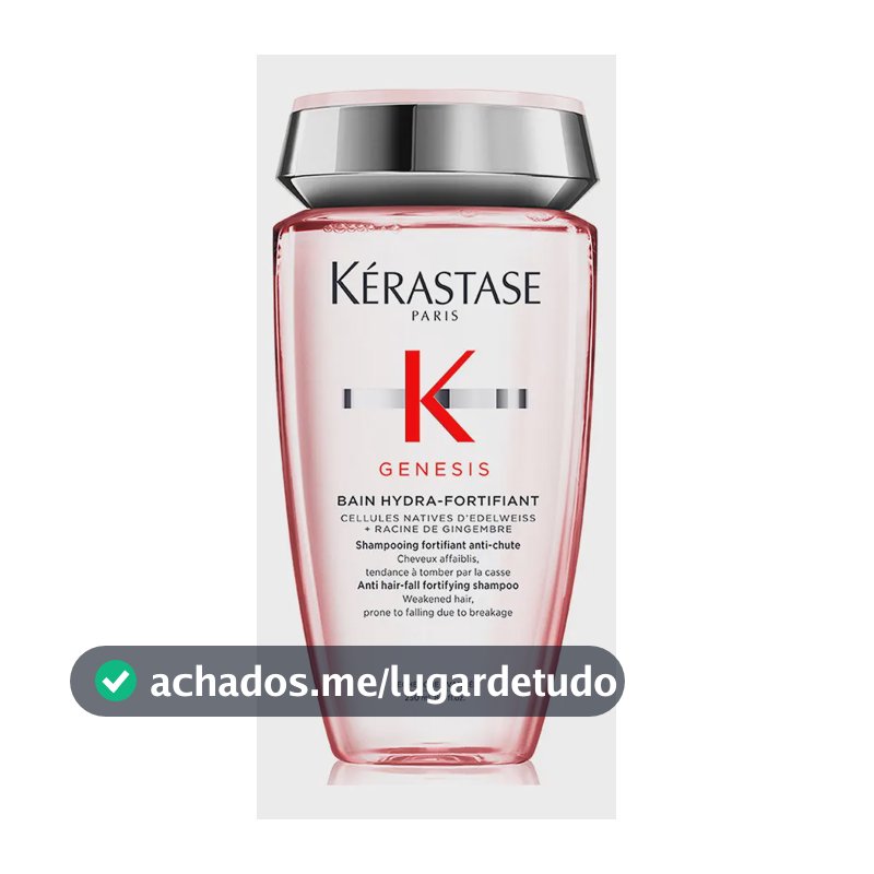 Shampoo Antiqueda Fortificante com Células Nativas de Edelweiss e Raiz de Gengibre para Cabelos Oleosos, Finos ou Normais, Genesis Bain Hydra-Fortifiant Kérastase, 250ml