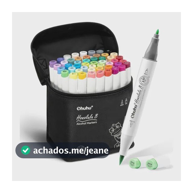 Ohuhu Kit Caneta Marcador Permanente Ponta Dupla 48 Cores