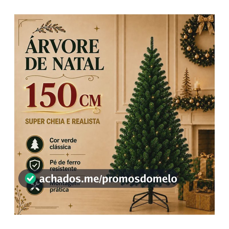 Taira Home Árvore De Natal Alemã Verde 1,50m 560 Galhos Pinheiro
