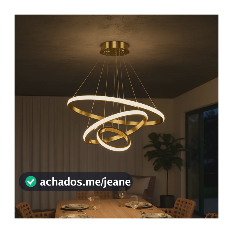 Pendente Luminaria De Led, Lustre Modernos De Sala Quarto 127/220v Dourado