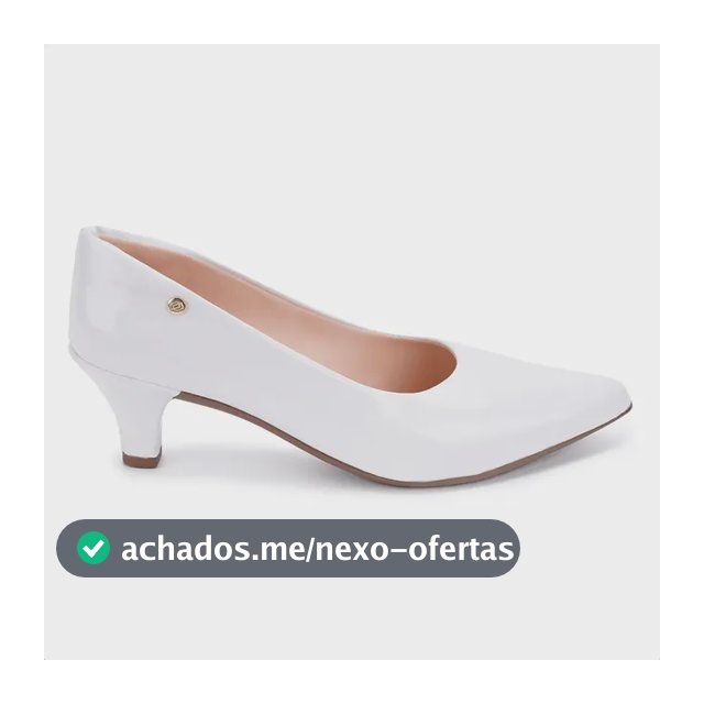 Scarpin Feminino Salto Baixo Verniz Bico Fino Elegante Moda