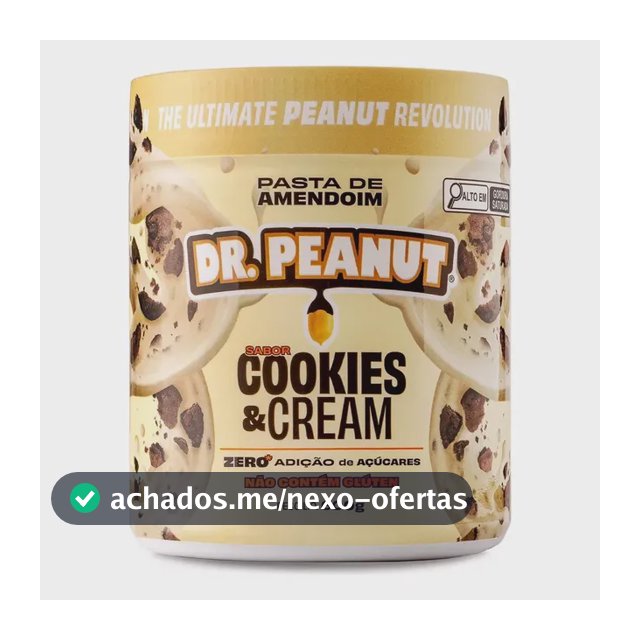 Suplemento em pasta Dr. Peanut Melhor Pasta de Amendoim amentoim cremosa sabor Cookies and cream x 600g