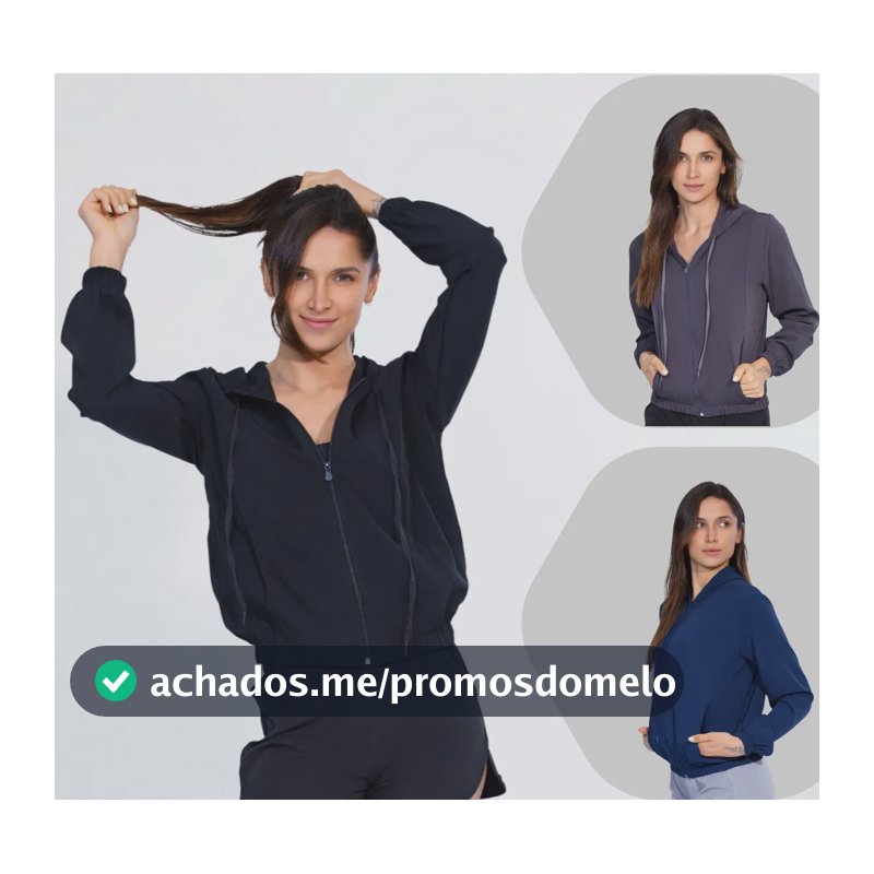 Kit 3 Jaquetas Corta Vento Feminina Leve Com Capuz Preto - Azul Marinho - Grafite Gg Liso