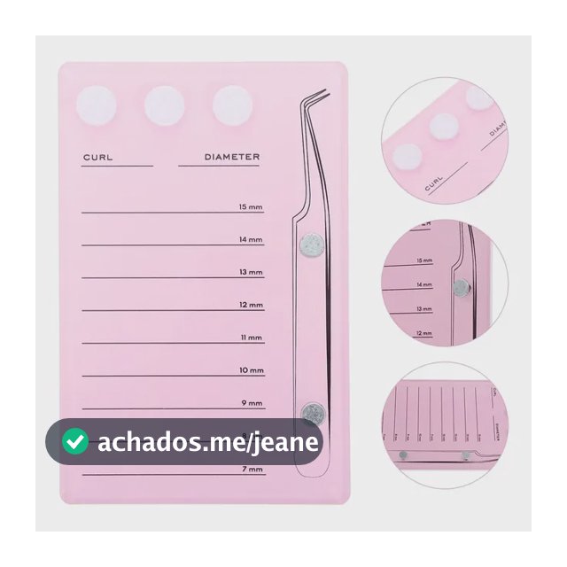 Placa Acrílica Magnética Suporte Extensão Cílios Com Batoque