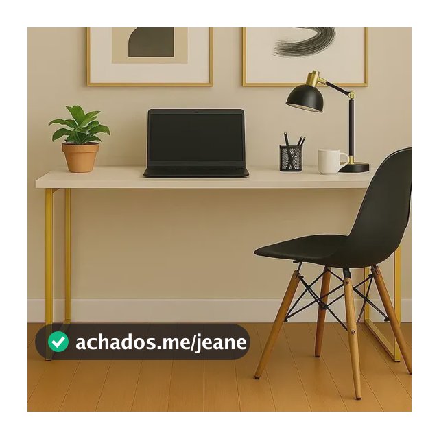 Escrivaninha Industrial 110cm  Mesa Estudo Aparador Pés Aço