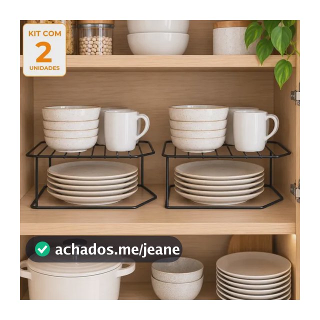 Kit 2 Organizador Pratos 2 Níveis Armário Cozinha Suporte