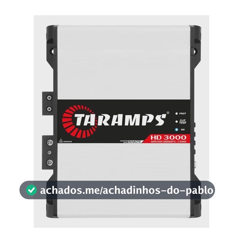 Módulo Amplificador Taramps HD 3000 3000W RMS para Som Automotivo 2 Ohms