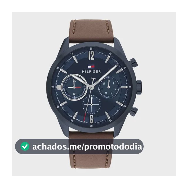 Relógio Tommy Hilfiger Masculino Couro Marrom 1710675 Marrom Azul