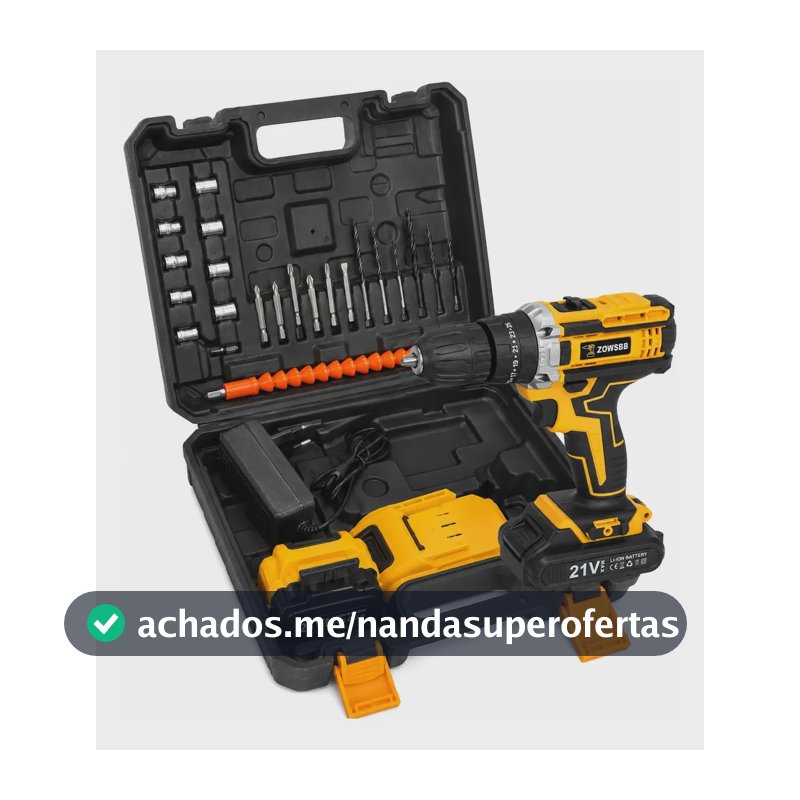 Kit Parafusadeira Furadeira Sem Fio Bateria 48vh+acessórios