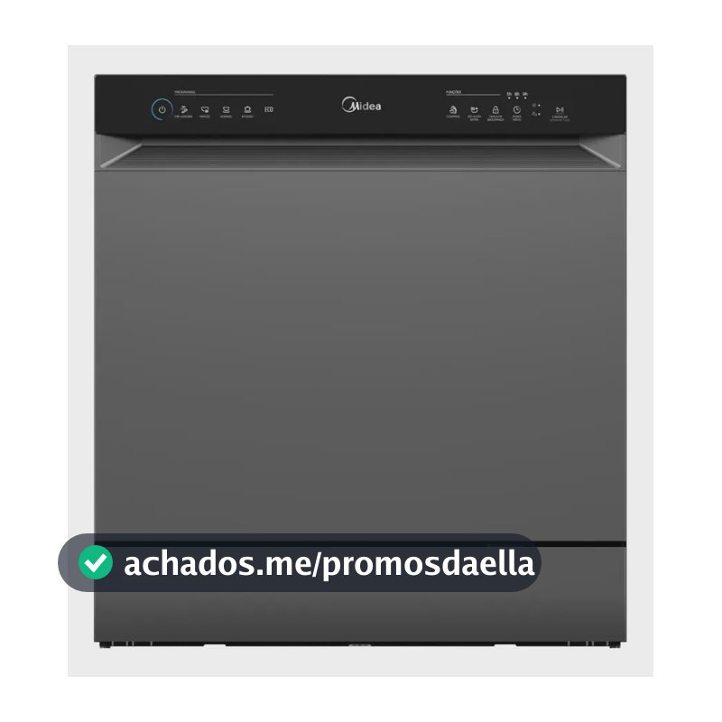Lava Louças 8 Serviços Cinza Touch Plus Midea Cinza