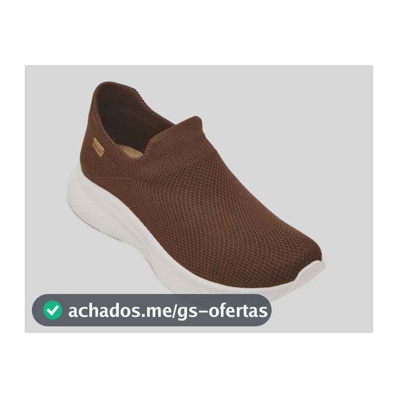 Tênis Feminino Slip On Knit Anacapri Marrom Liso 38