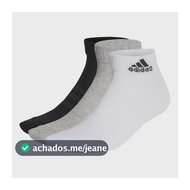 Meias Amortecidas Sportswear Ankle Cushioned 3 Pares adidas