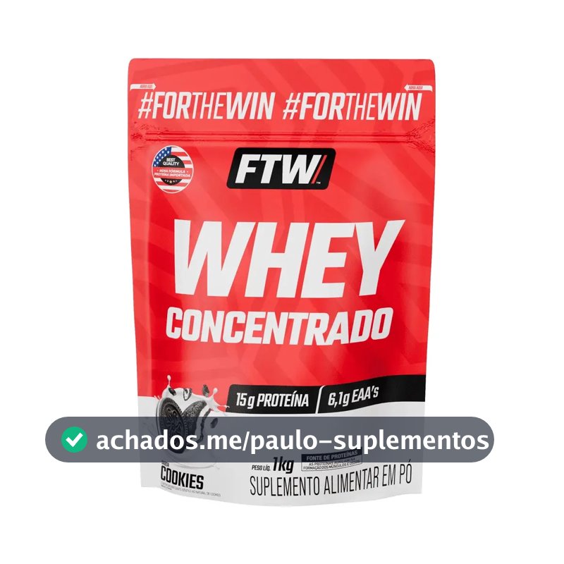 Whey Protein Concentrado 1kg Sabor Cookies - Ftw