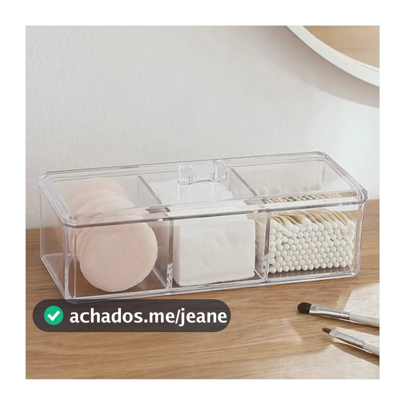 Porta Algodão Cotonete Organizador Acrílico Porta Remédios Transparente