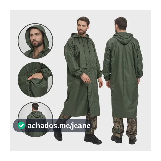 Capa De Chuva P/ Pesca Pescaria Reforçada Acampamento Caça