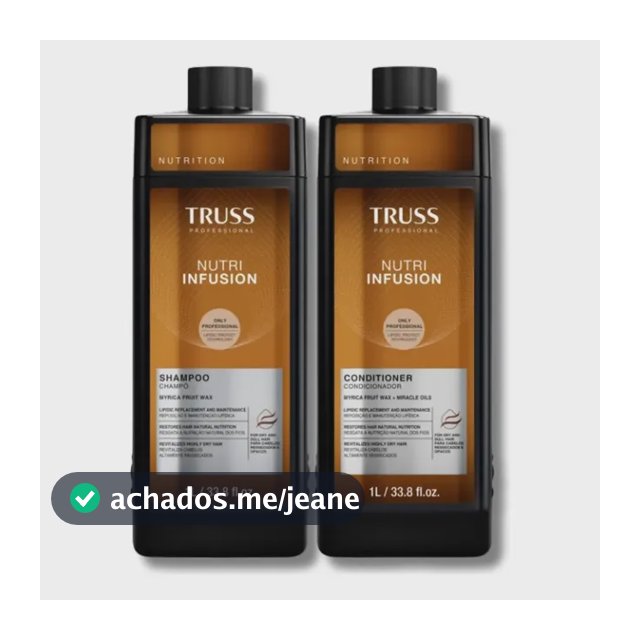 Kit Truss Profissional Nutri Infusion Salon Duo Shampoo E Condicionador 1 Litro Cada