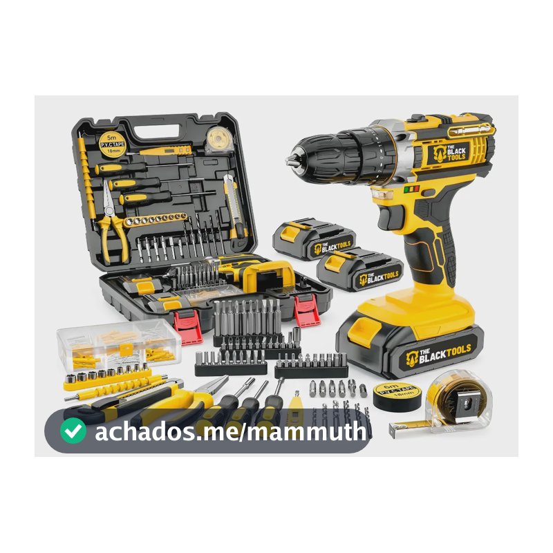 Furadeira Parafusadeira Impacto 21v 10mm Maleta Jogo 136 Pçs Amarelo 127/220v