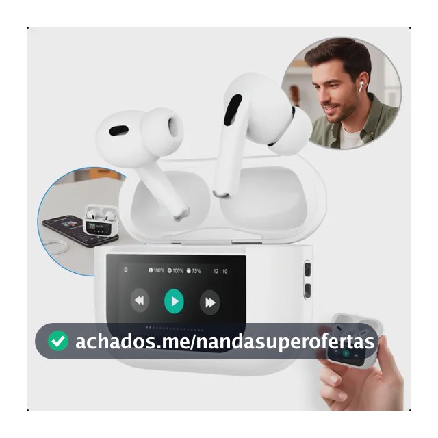 Fone Sem Fio Bluetooth 5.4 Anti-ruido Tela Touch Microfone Branco