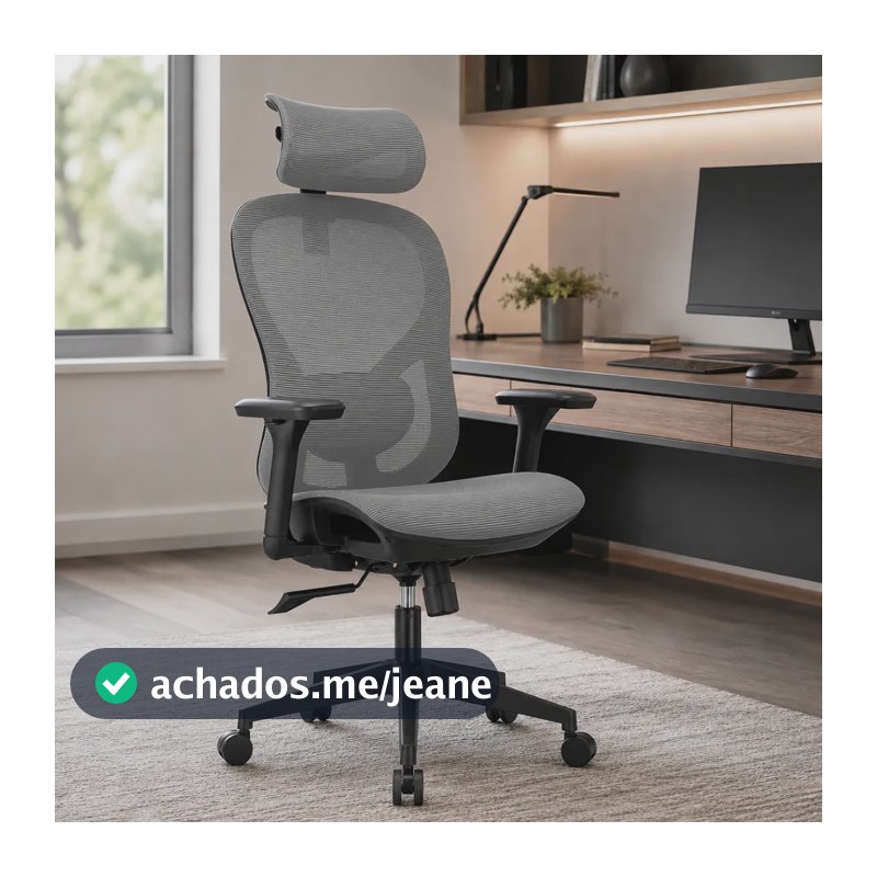 Cadeira De Escritório Evor Mesh 150kg Pistão Classe 4 Cinza Mesh