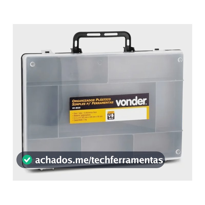 Caixa De Ferramentas Vonder Trasparente Vd8020 Preto