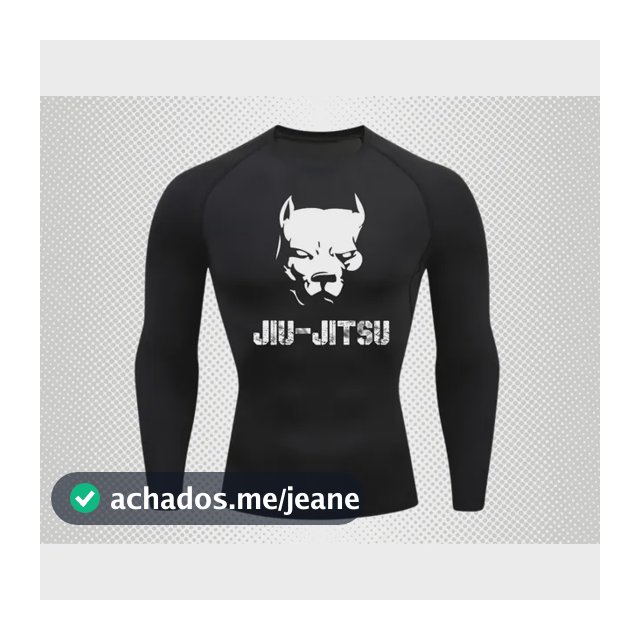 Camisa Rashguard Jiu Jitsu Muay Thai Luta Treino Compressão Preto - Big Dog Jiu Jitsu G