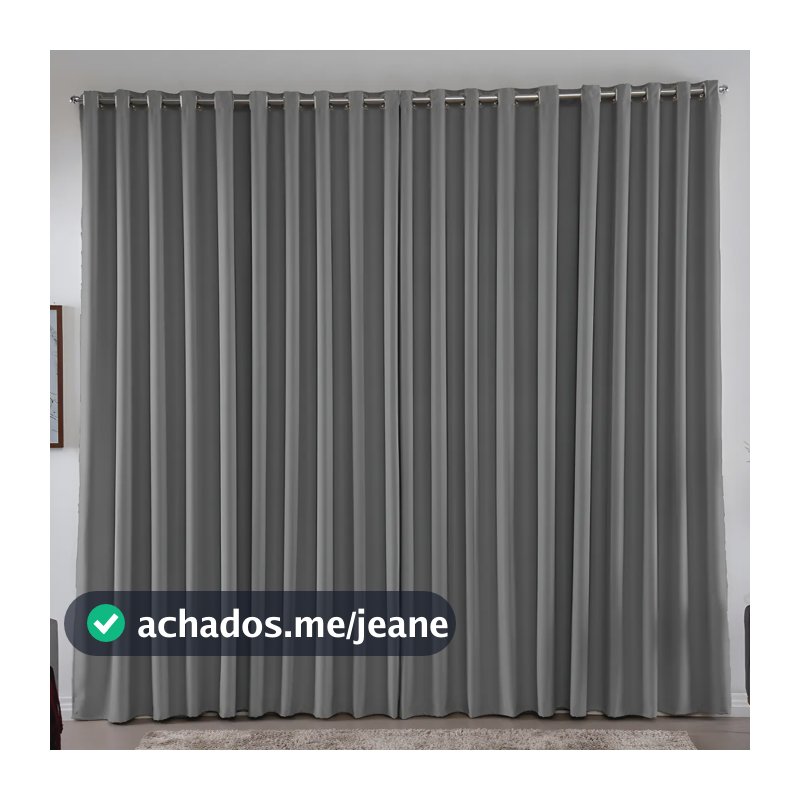 Cortina 3,00x2,50 Metros Blackout Blecaute Cinza Corta Luz Em Tecido Grosso Para Quarto E Sala Casa Laura Enxovais