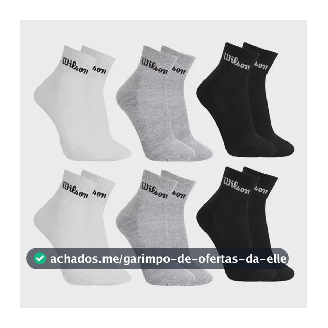 Kit 6 Pares Meias Wilson Cano Médio Masculino Adulto 38-43