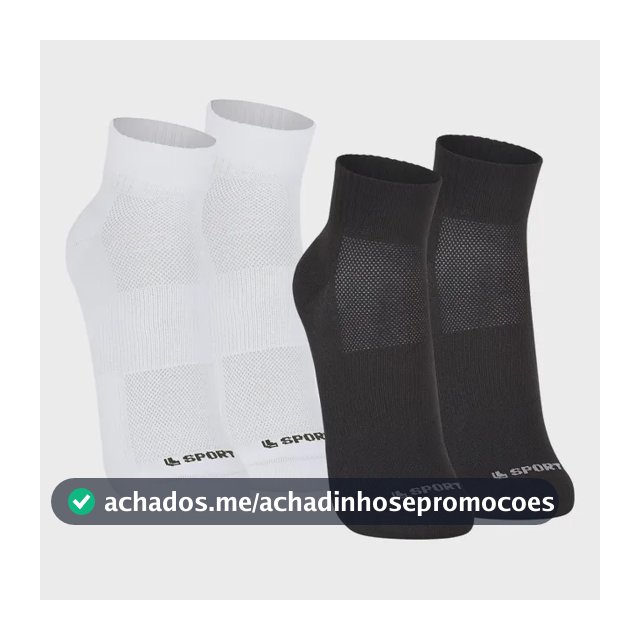 Meia Lupo Dry Fit Academia Corrida Anti Bolha Poliamida Kit2