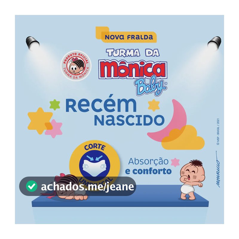 Fralda Turma Da Mônica Baby Jumbo Rn 36 Unidades Recém-nascido (rn)