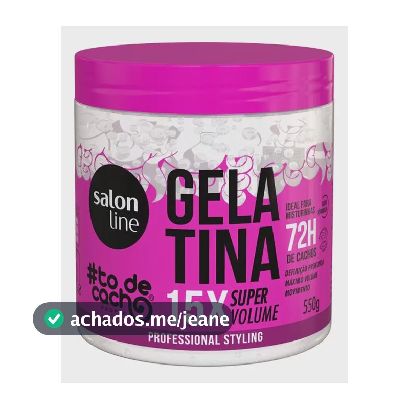 Gelatina #todecacho Super Volume Salon Line 550g