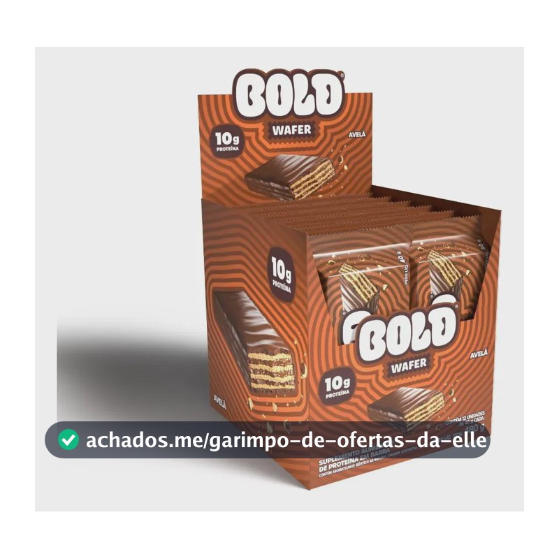 BOLD Wafer Sabor Avelã 10g de Proteína 40g 12 un.