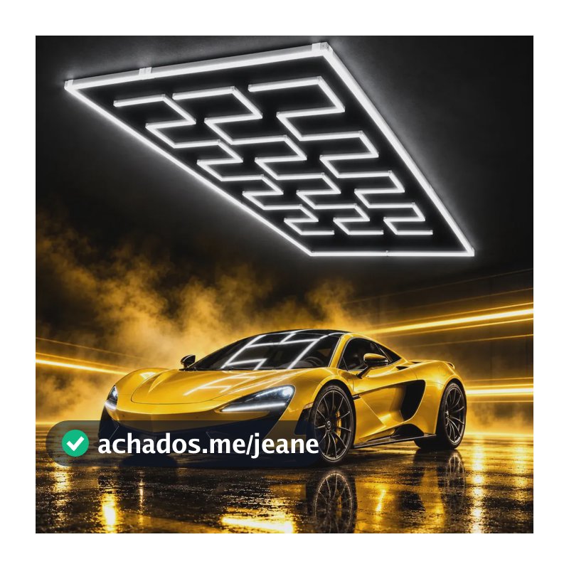 Luminária de Teto LED Hexagonal Profissional 556W para Garagem e Oficina, Alto Brilho, Ilumina Grandes Espaços de até 45m², Tieesa